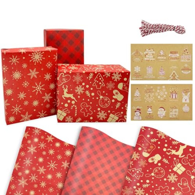 Christmas Wrapping Paper for Gift Wrapping - 6…