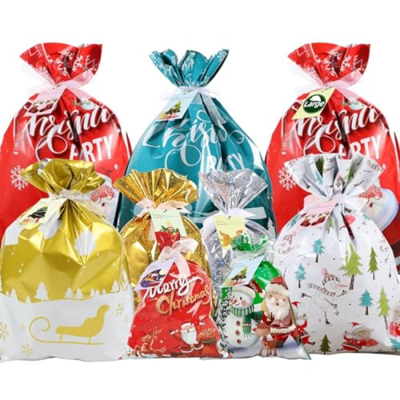 CNMTCCO Christmas Wrapping Gift Bags Large, 20Pcs…