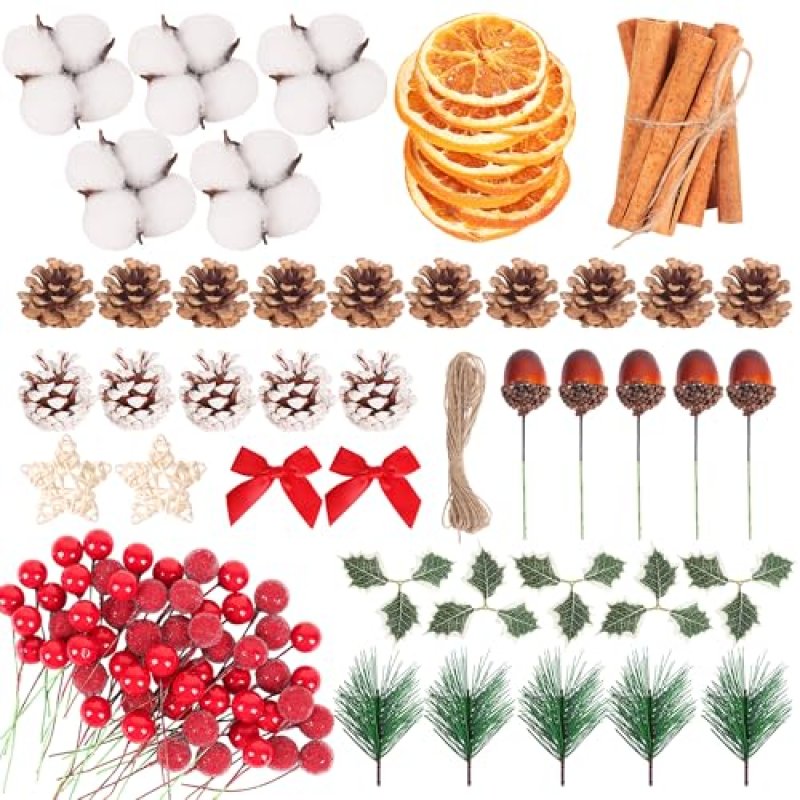 LEUOSO Christmas Wreath Making Supplies, 215Pcs…