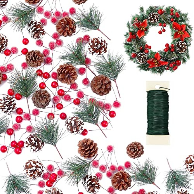 LANMANUO Christmas Wreath Kit, 210-Piece