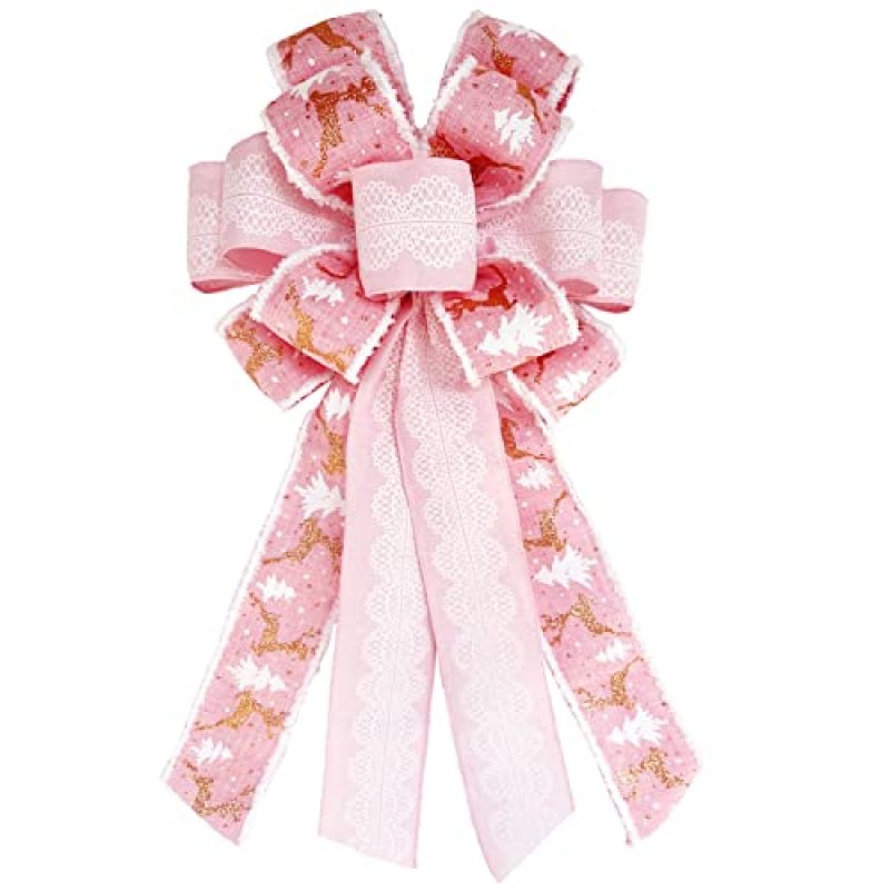 SONGTIY Christmas Tree Topper Bows, Handmade…