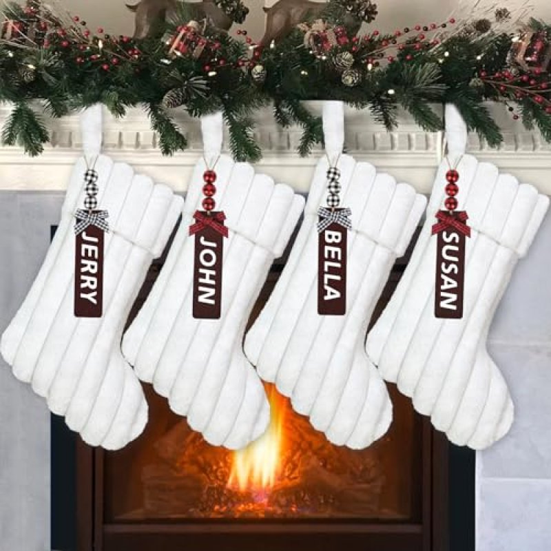 LOMOHOO Christmas Stocking Set of 4 Large White…
