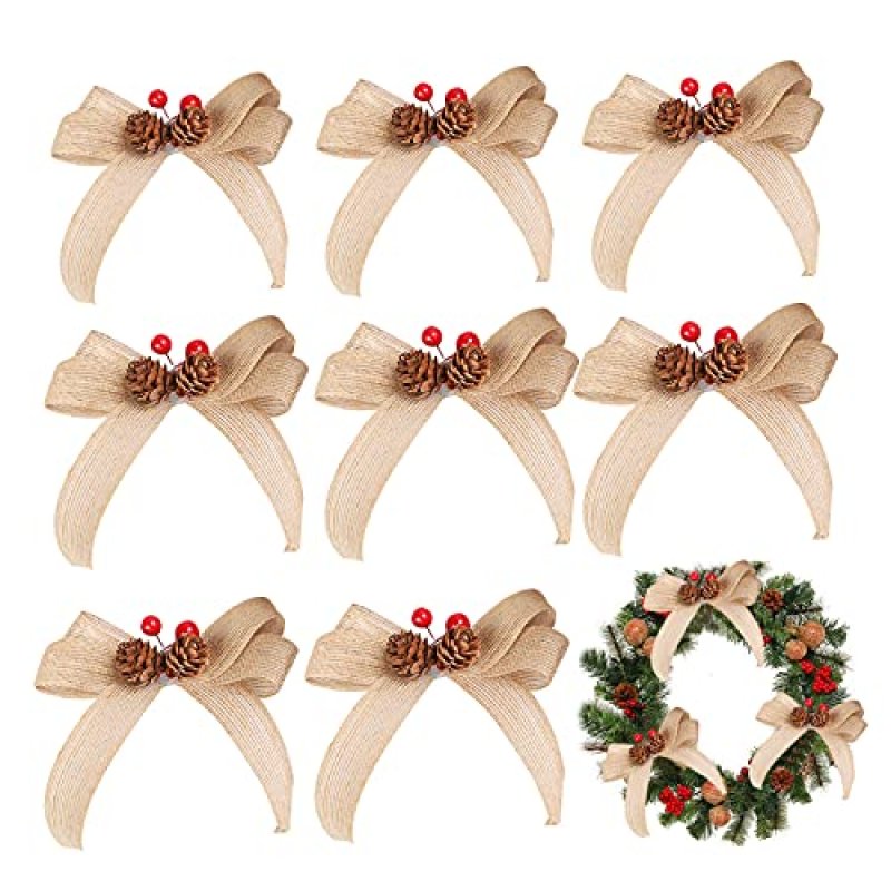 Christmas Burlap Bows Set