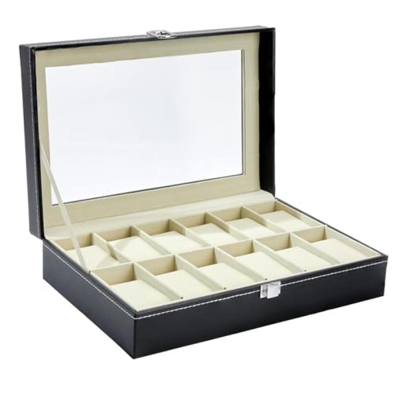 Ohuhu Watch Box with Glass Lid