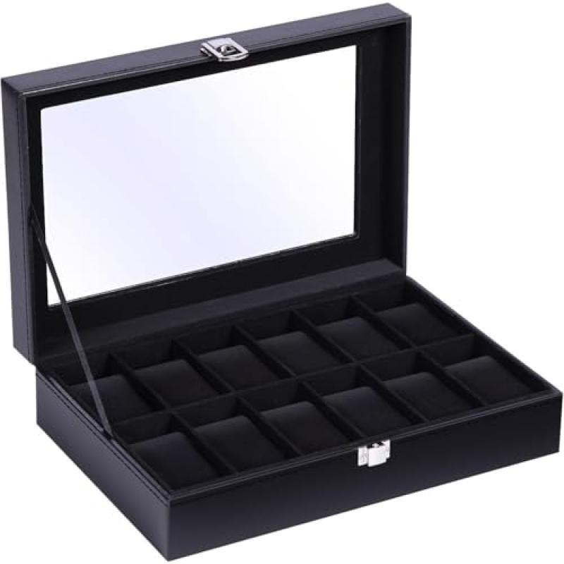 Ohuhu Watch Box with Glass Lid