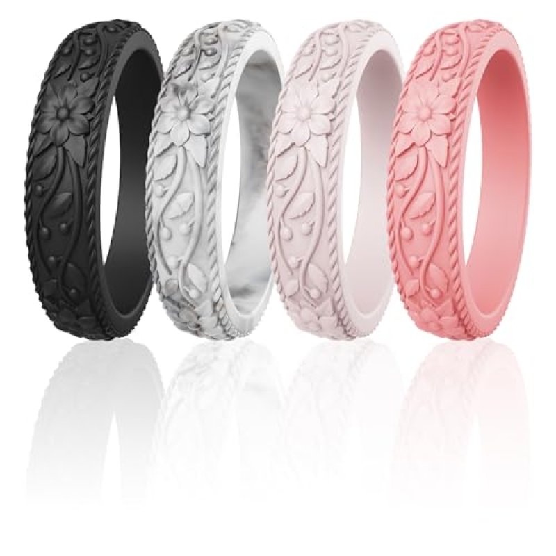 ThunderFit Silicone Rings for Women, Rubber…
