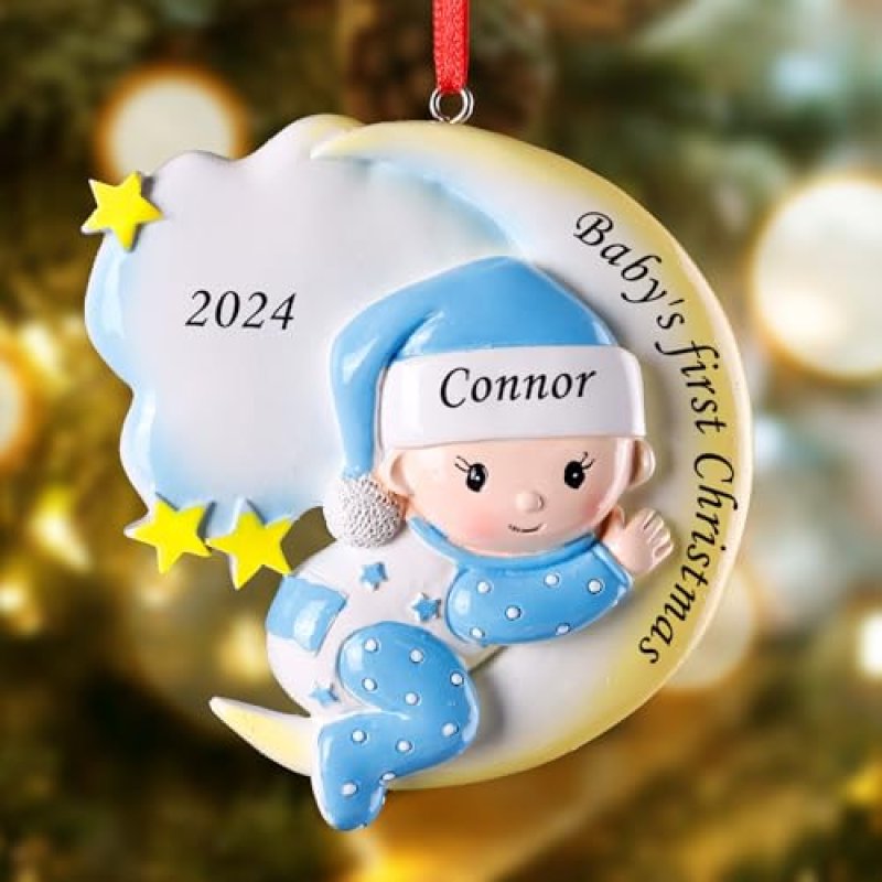iDIY Baby Boy First Christmas Ornament - Custom…