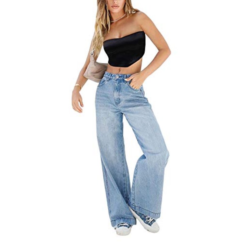 Fiacafyo Womens Y2K Low Rise Baggy Jeans Straight…