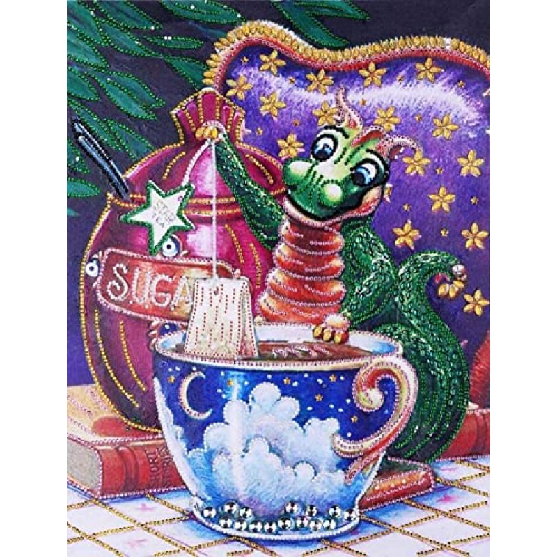 ABEUTY Diamond Painting DIY 5D Rhinestones, Colourful Dragon Art Kit