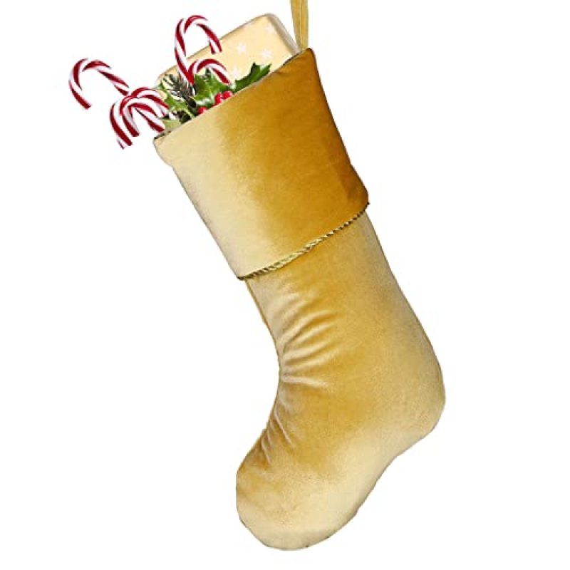 Dibor Luxury Festive Soft Gold Velvet Christmas…