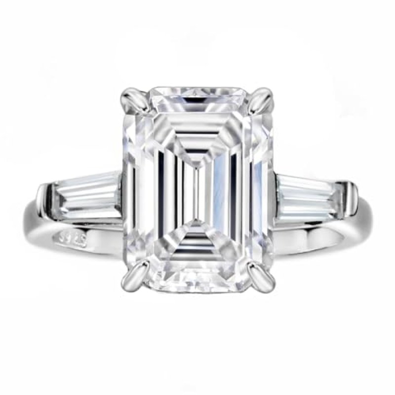 Michooyel S925 4ct Emerald Cut Cubic Zirconia…