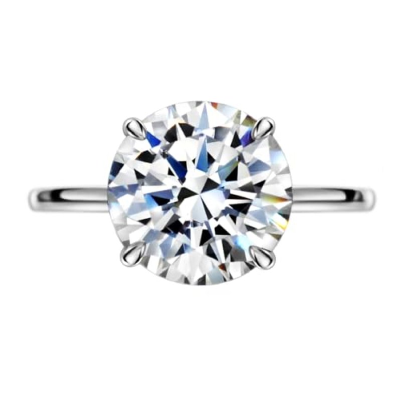 Michooyel S925 4ct Round Brilliant Cut Solitaire…