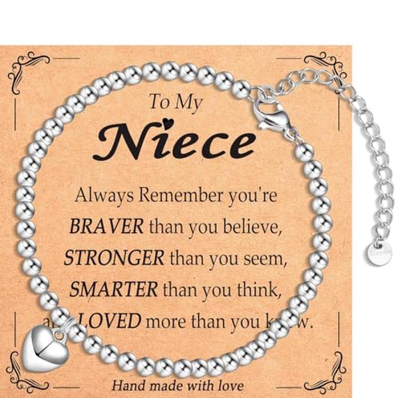 EYQV Niece Gifts Heart Pendant Bracelet