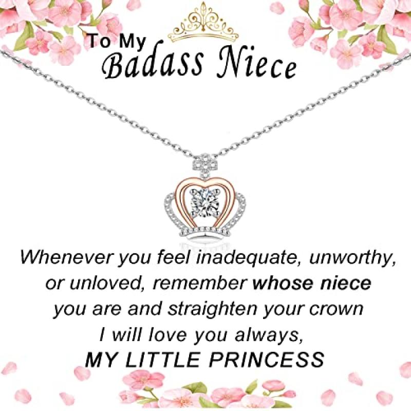 VOSAP Niece Silver Crown Necklace