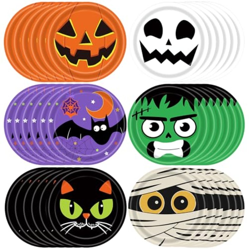 Mienocol 60pcs Halloween Party Paper Plates,7…