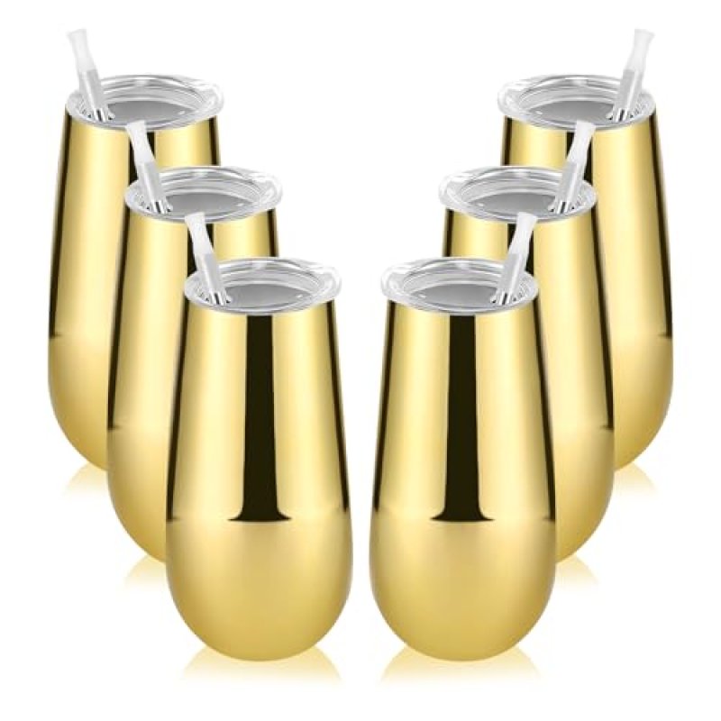 Lifecapido 6 Pack Stemless Champagne Tumblers,…