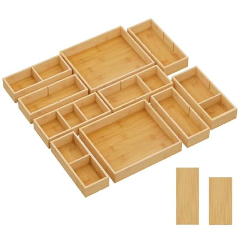Lifewit Bamboo Drawer Organiser