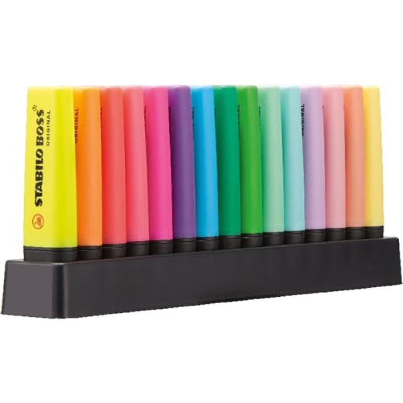 STABILO BOSS Highlighter Deskset - 15 Colours