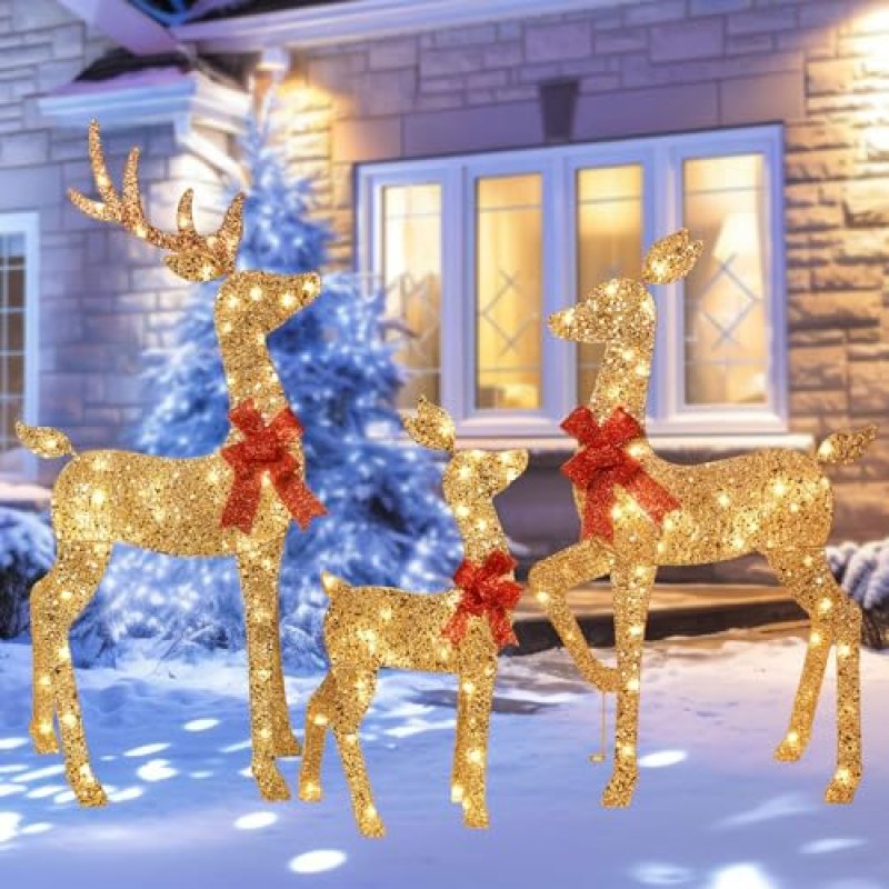 HOYECHI Lighted Deer Set