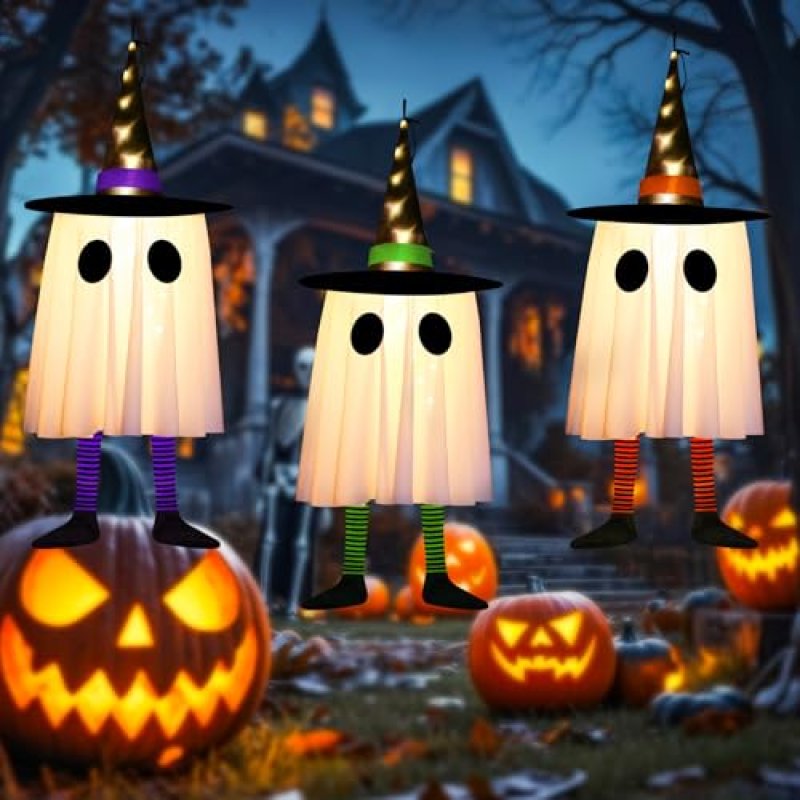 CNMTCCO Lighted Witch Hats, 3-Pack