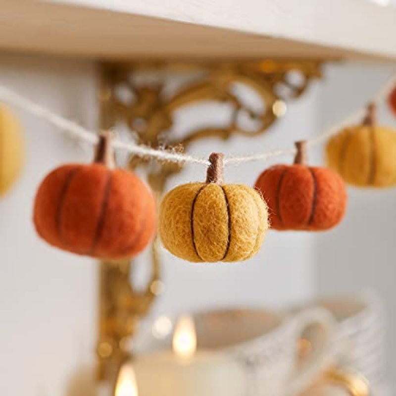 Lights4fun 1.3m Autumn Halloween Felt Pumpkin…