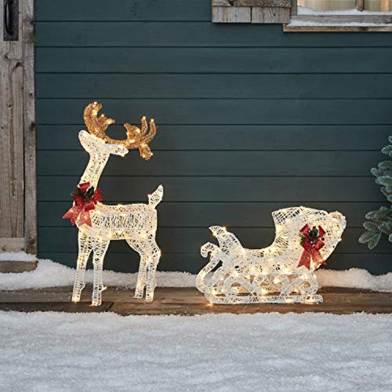 Lights4fun Reindeer and Sleigh