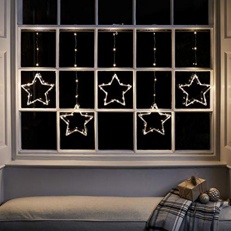 Lights4fun Star Curtain Light