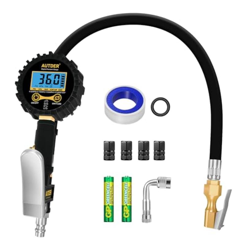 AUTDER Digital Tyre Pressure Gauge with LCD Display
