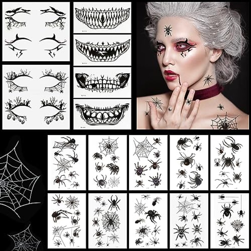 Kiiwah Halloween Temporary Tattoos