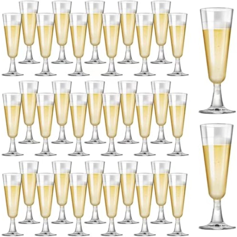 Gikisla 36 Pcs Plastic Champagne Flutes, 150ml…