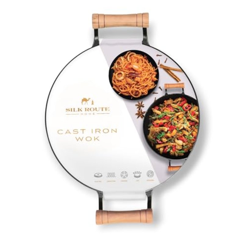 Silk Route Home Wok Cast Iron 32cm Two Handles…