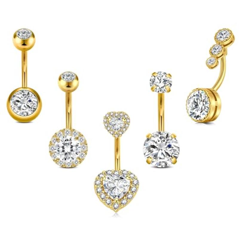 WillTen Gold Belly Button Bars