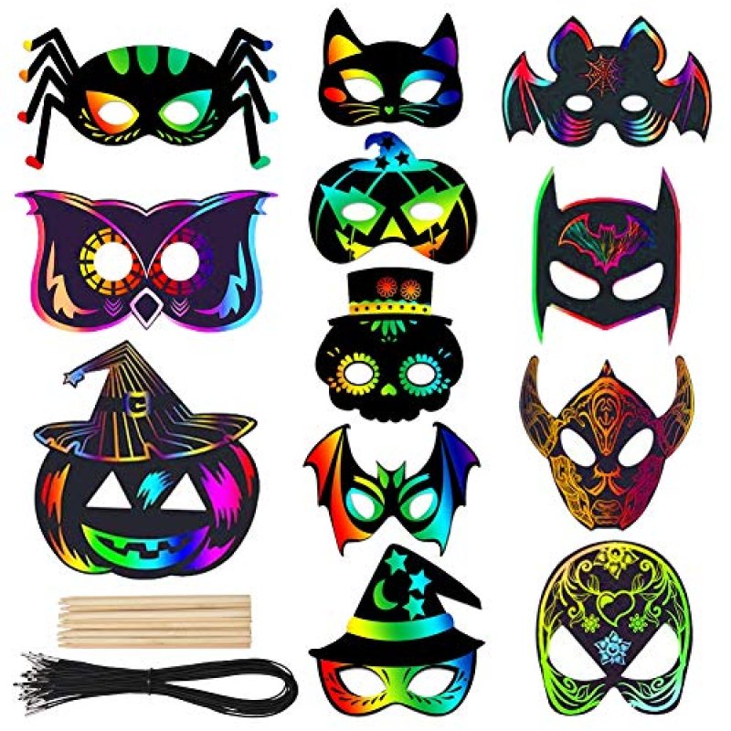 Willingood Halloween Scratch Masks
