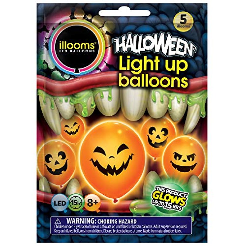 illooms Halloween Light Up Balloons 5 Pack -…