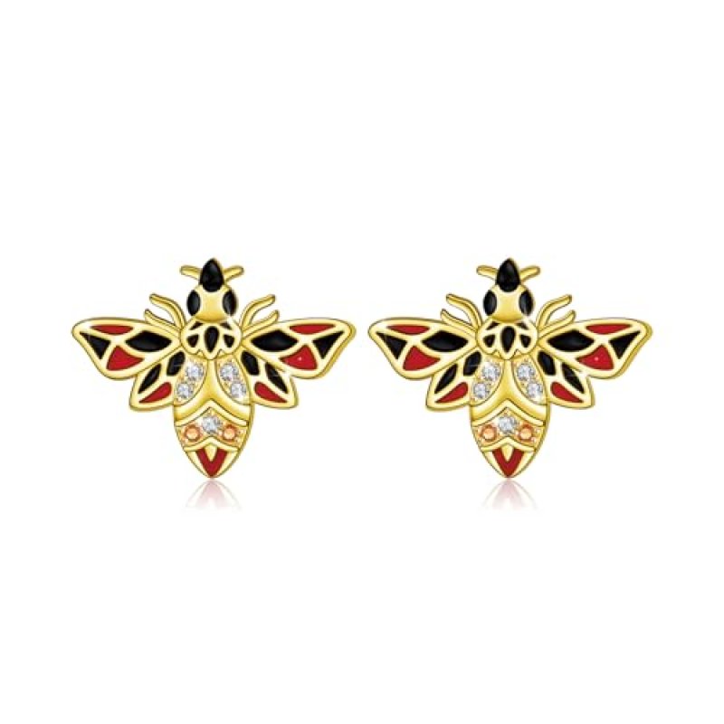 Silver Bee Stud Earrings