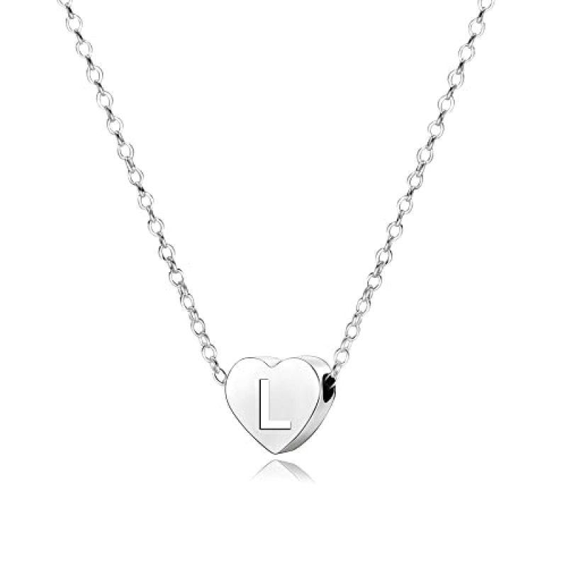 KENYG Silver Initial Necklace