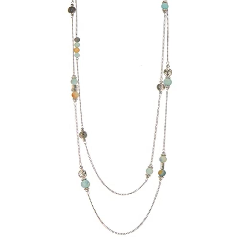 BULINLIN Silver Long Necklace