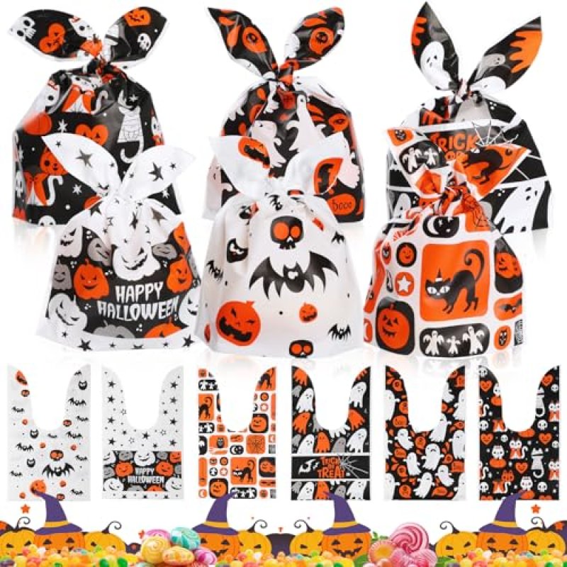 Simpeak 100 PCS Halloween Sweet Bags - 6 Patterns…