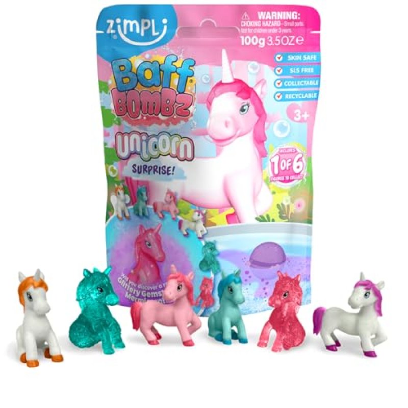 Zimpli Kids Unicorn Bath Bomb with 6 Toys