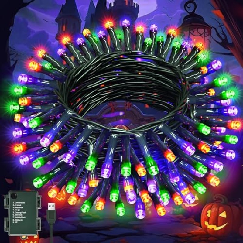 Lincentra Halloween Lights Outdoor 8 Modes 5M 50…