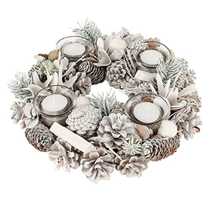 Pine Cone Wreath Candle Holder