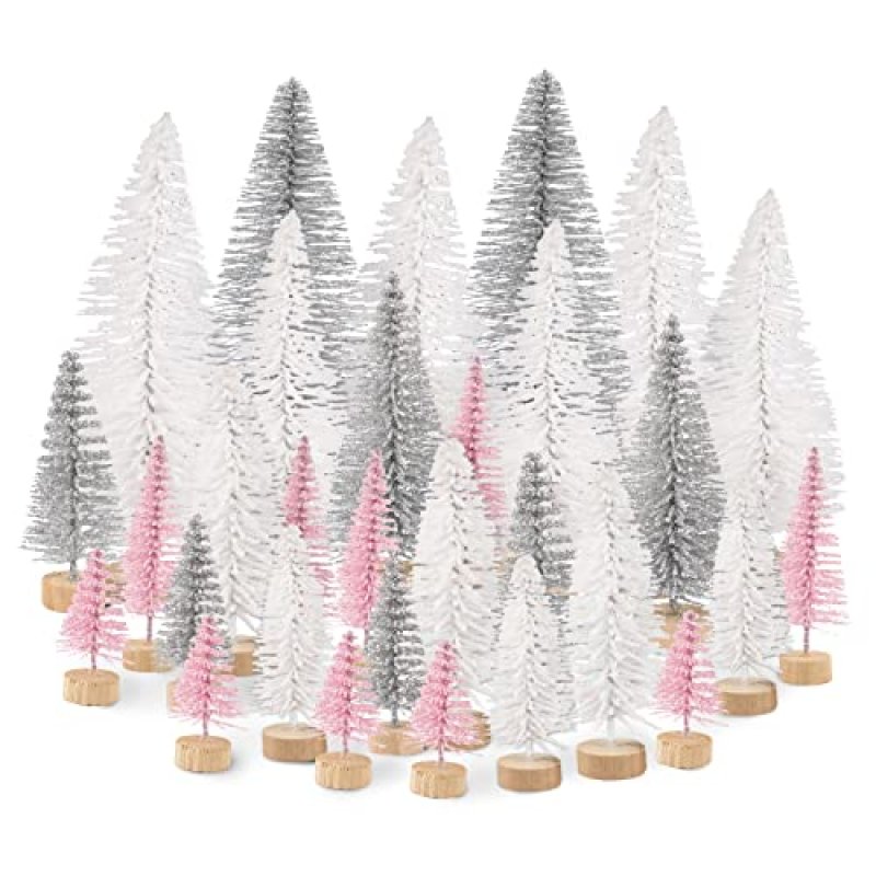 Mini Sisal Christmas Trees, Set of 30