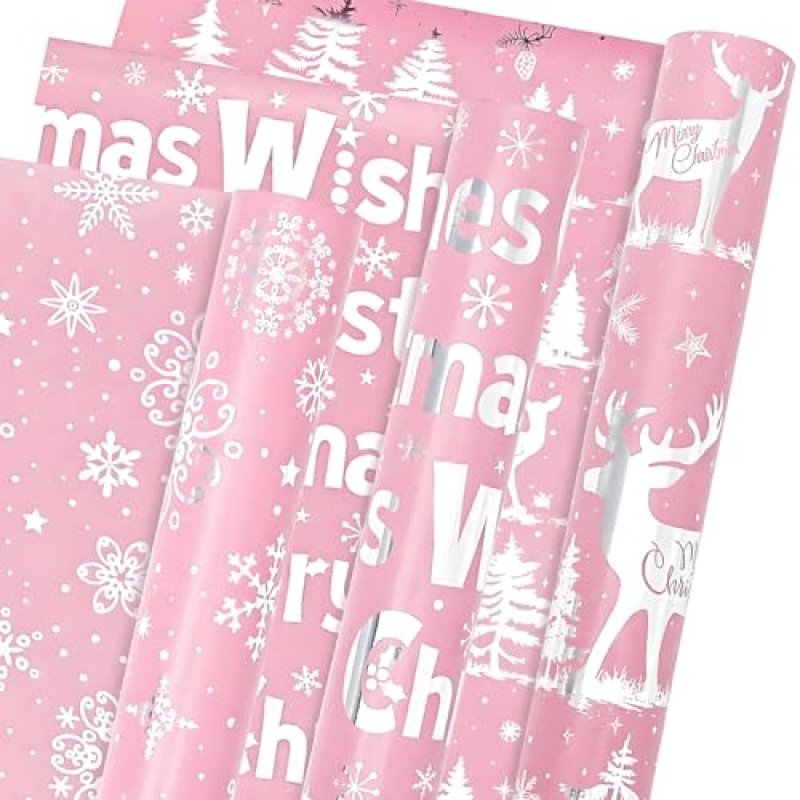 Pink Christmas Wrapping Paper