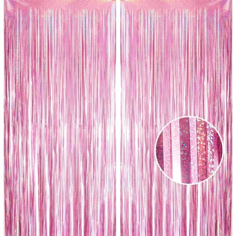 Pink Tinsel Curtains