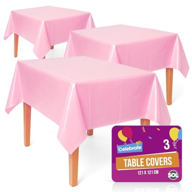 SOL Pink Plastic Tablecloths