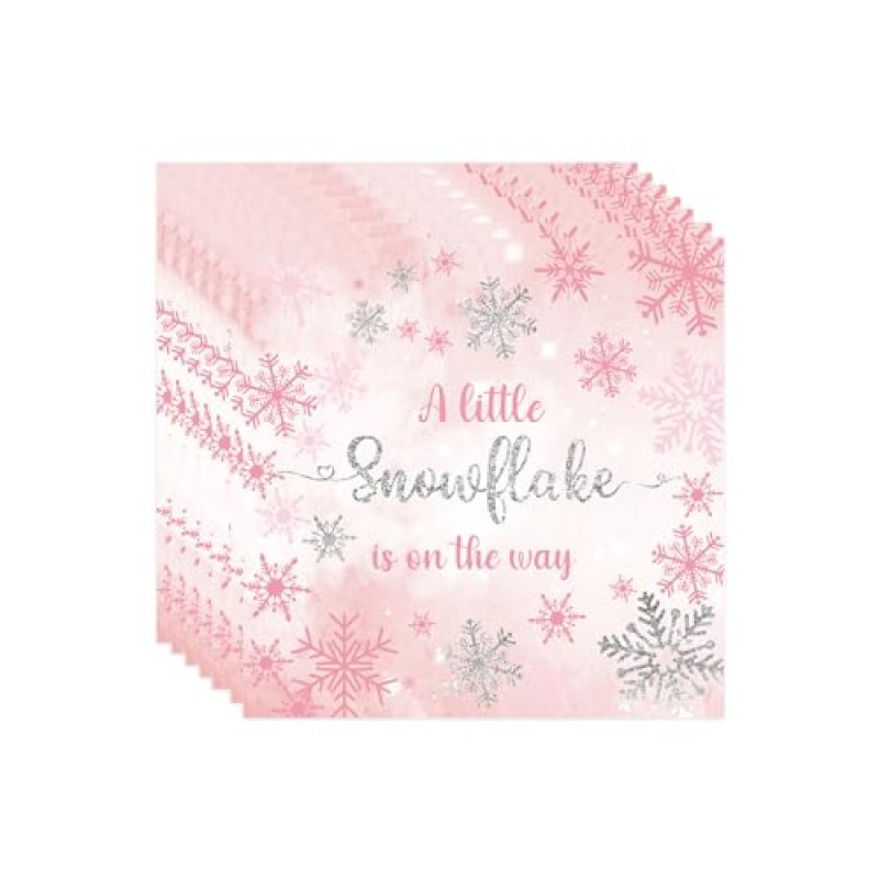 Pink Snowflake Napkins