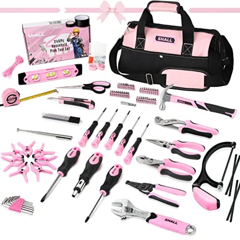 SHALL Pink Tool Set 246-Piece Home Kit