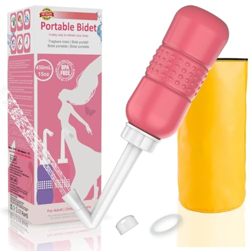 Pink Portable Bidet for Toilet 450ml Travel Bidet…
