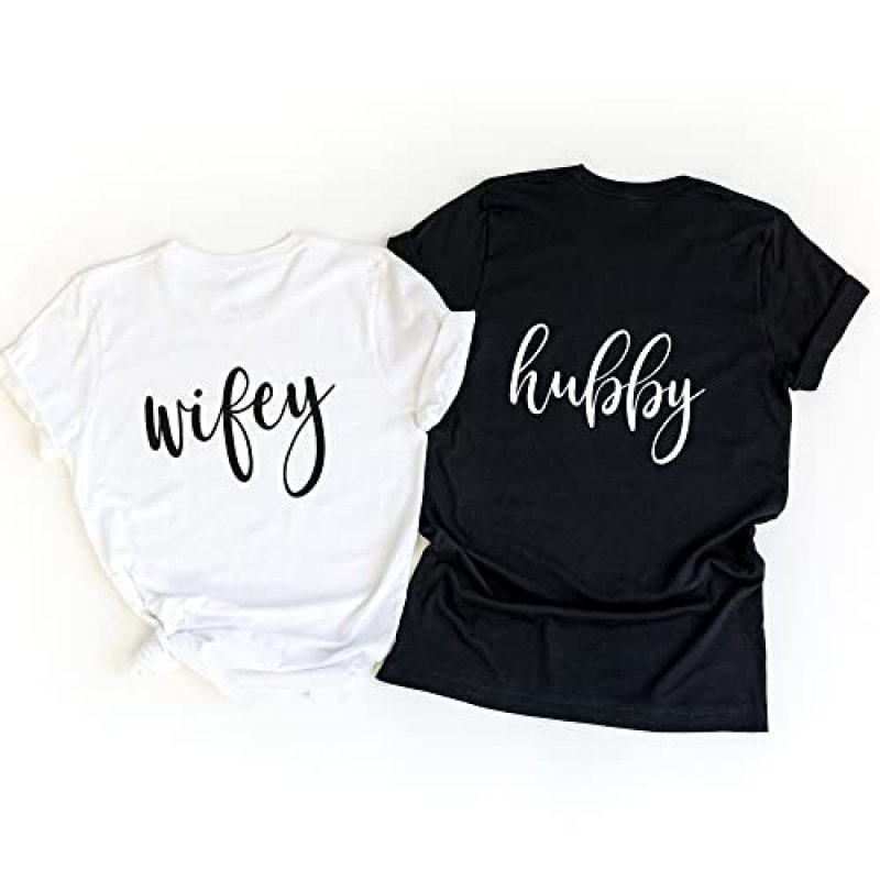 Pink Positive Hubby Wifey T-Shirt | Bride Groom…