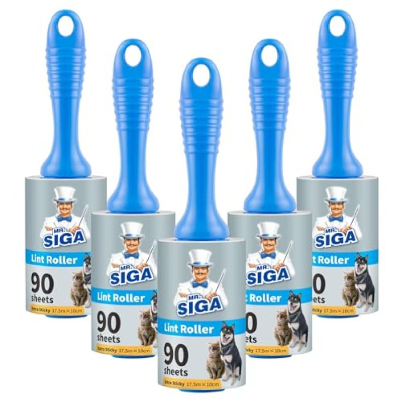 MR.SIGA Lint Roller Pet Hair Remover, 5-Pack